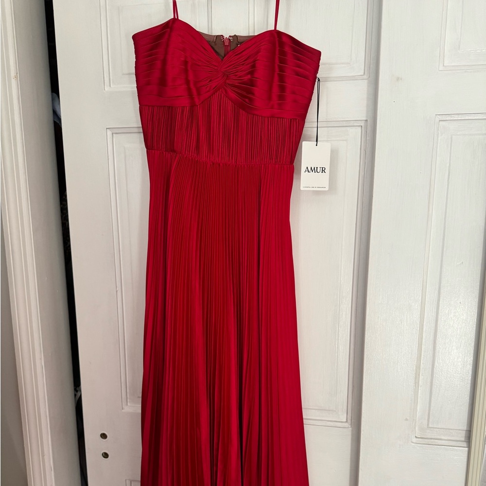 AMUR Pleated Strapless Belle Dress